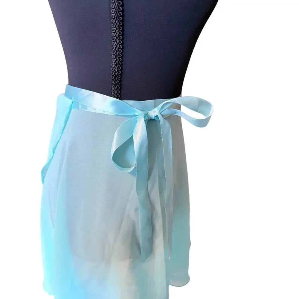 Turquoise blue ballet dancer wrap skirt one size dance coquette pointe ballerina